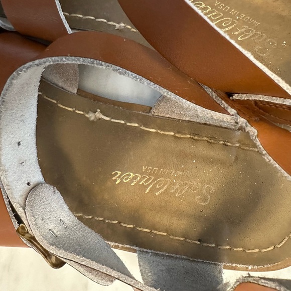 Salt Water Brown Leather Sandals Youth 7 (Women’s size 9) - Picture 6 of 8